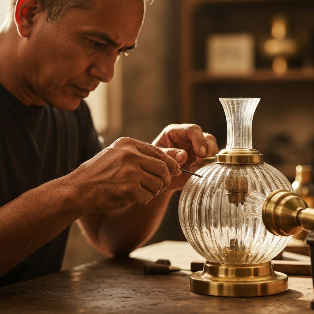 Artisan crafting a luxury lamp